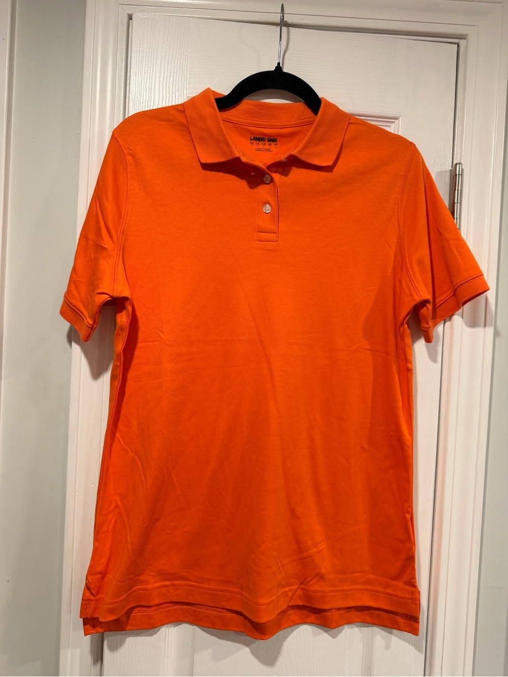 NWOT Lands End Size S Orange Short Sleeve Collared Polo Shirt